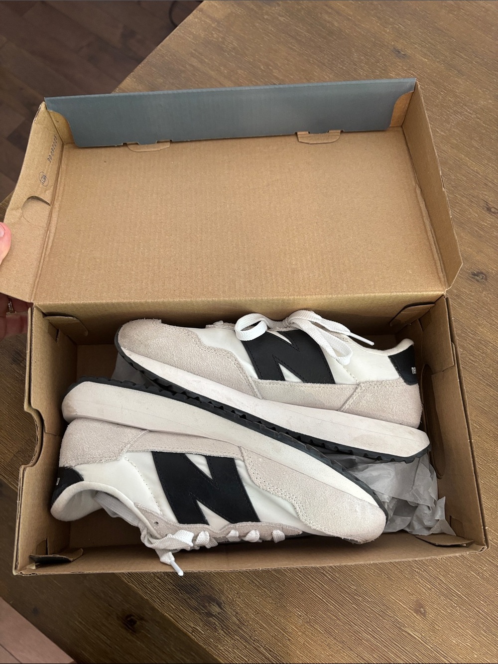 New Balance 237 White and Black Sneakers. New, only worn once
